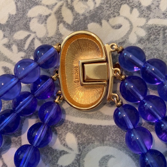 Vintage Monet Signed Necklace 3 Layer - Picture 4 of 6